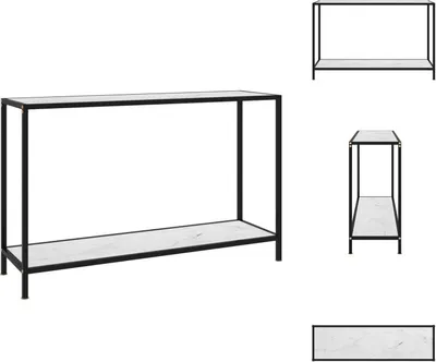 Obrázok produktu pre vidaXL Konzolový stolík biely 120x35x75 cm z tvrdeného skla - Bočné stolíky