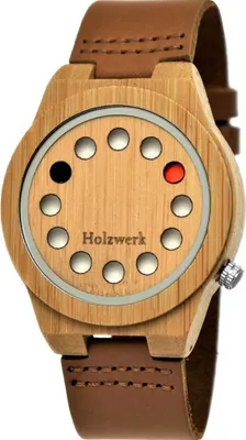 Holzwerk EIFEL Damen und Herren Holz Uhr mit Leder Armband