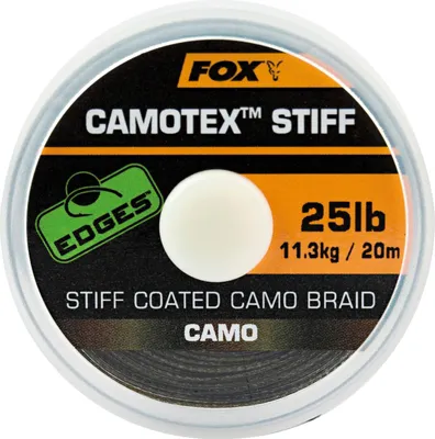 Produktbild von Fox Camotex Stiff Coated Camo Braid 20m - Vorfachmaterial, Tragkraft:20lbs/9.1kg
