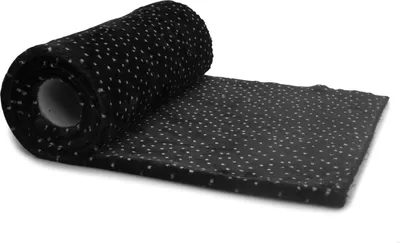 Obrázek produktu pro Minky plyš s oboustranným potiskem, tečky na černém pozadí, 50x160 cm