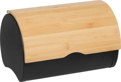 Produktbild von Brotkasten "blackbamboo" aus metall und schwarzem bambus - 5 five simply smart