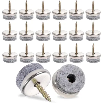 Immagine prodotto di Feltri autoadesivi per mobili, 40 pezzi, 24 mm, grigi. Protezioni per pavimenti