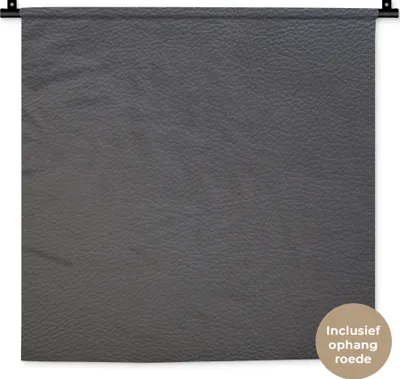 Produktbild von MuchoWow® Wandteppich Wandbehang Leder - Strukturiert - Leder-Optik - Grau 60x60 cm Tapisserie Dekoration Wandtuch - Dekorationen - Wand Decke