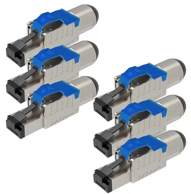 Produktbild von Netzwerkstecker RJ45 Stecker Cat8 CAT8.1 6x Steckverbinder werkzeuglos geschirmt