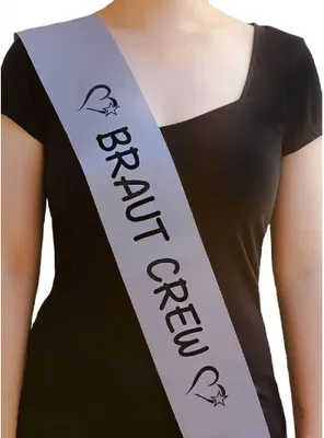 Produktbild von Oblique Unique Schärpe Braut Crew JGA Junggesellinnenabschied Hen Party grau
