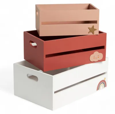 Produktbild von Spielzeugboxen HEAD IN THE CLOUDS, 3 Behälter