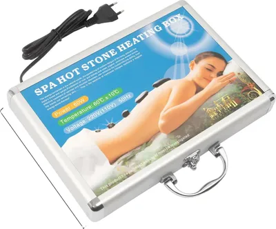 Obrázek produktu pro Masážní sada Hot Stones, 18 vulkanických kamenů, elektrické vyhřívání, černá barva