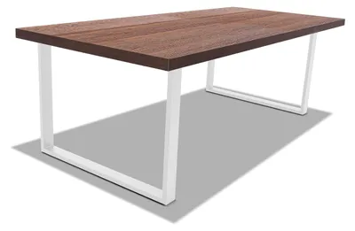 Immagine prodotto di Tavolo da pranzo in legno e metallo con piedi quadrati bianchi - 220x100 cm