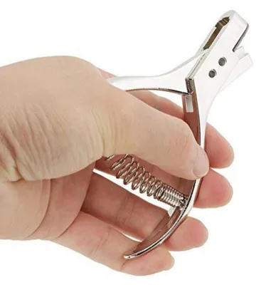 Immagine prodotto di Pinza per tagli a taglio netto, pinza per fori, larghezza di taglio 2 mm, acciaio inossidabile, ergonomica, ideale per carta, pelle, tessuto