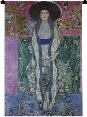 Produktbild von MuchoWow® Wandteppich Wandbehang Porträt von Adèle Bloch-Bauer II - Gustav Klimt 90x135 cm Tapisserie Dekoration Wandtuch - Baumwolle - Wandskulptur