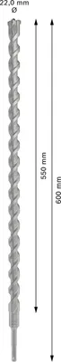 Zdjęcie produktu dla Bosch 2 608 836 646, Młot udarowo-obrotowy, Hammer drill bit, 2,2 cm, 600 mm, Beton, 55 cm