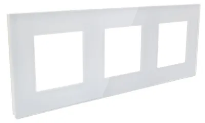 Produktbild von B-line Rahmen Weiß Glas für 3 Schalter/Steckdosen