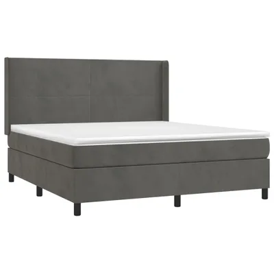 Immagine prodotto di vidaXL Letto a molle con materasso grigio scuro 160x200 cm in velluto