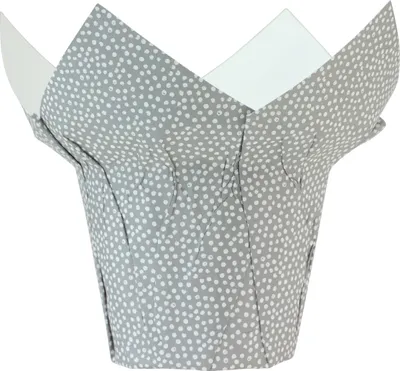 Produktbild von Dekorativer Papier-Übertopf gepunktet 7cm x 14cm 12er-Set Geschenkverpackung künstliche Blumen, 12 Stück