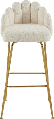 Produktbild von 2er set barhocker aus buchenholz und goldfarbenem metall - Creme - ALTINAM by Pascal Morabito
