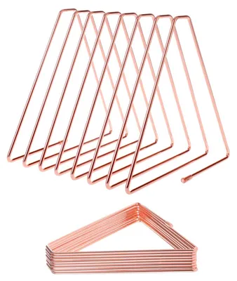 Produktbild von Bestandsablage dreieckig - Metall-Ordner - Zeitschriftenständer - Dokumentenablage - Roségoldfarben - Verstellbar und zusammenklappbar - Bücherregal