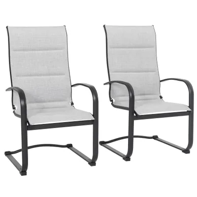 Produktbild von Graue Outdoor Textilene-Metall-Esszimmerstühle (2er-Pack)