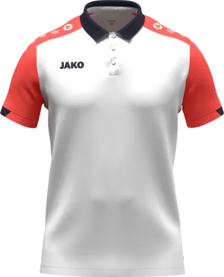 Produktbild von JAKO Kinder Polo Dynamic - 6370, Farbe:weiß/coral/marine, Größe:152