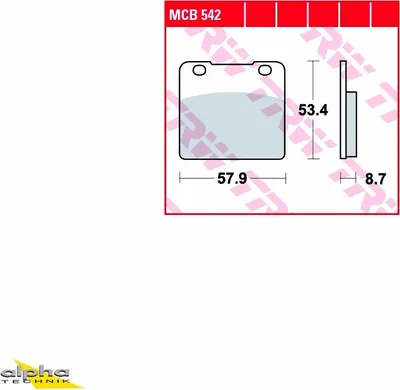 Immagine prodotto di TRW Set di pastiglie freno MCB542 GSX1100ES GV71C SRX250