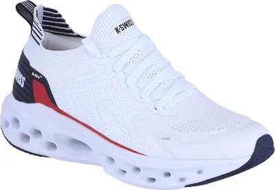 A single white K-Swiss sneaker is shown against a white background.