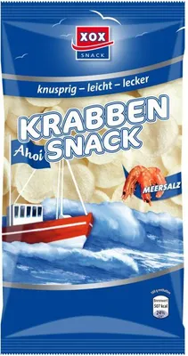 Produktbild von XOX Krabben Snack gesalzene Garnelenchips knusprig leicht 215g