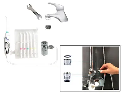 Image de Irrigateur Dentaire Standard et Adaptateurs Douche | Sans Batterie | Pression Robinet | Jet Illimité