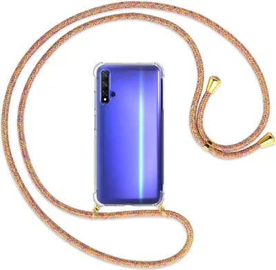 Produktbild von Handykette Backcover-Schutzhülle mit Band (Metall goldfarben) für Honor 20 / Huawei nova 5T - Rainbow