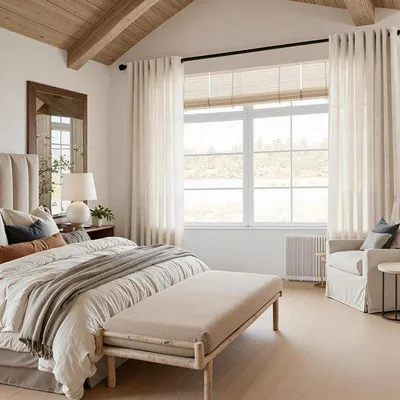 Obrázek produktu pro Záclony 140 x 170 cm - vzhled lnu - poloprůhledné - přírodní styl - Luxento