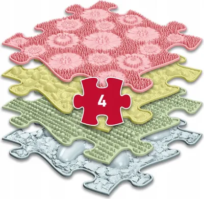 Zdjęcie produktu dla Mata Sensoryczna Ortopedyczna ZESTAW 4w1 MEDIUM 4 PUZZLE SENSORYKA MUFFIK / MFK-094