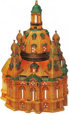 Produktbild von Wurm - Windlicht Frauenkirche Dresden Beleuchtet aus Porzellan, B17 x T16 x H26 cm