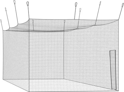 Obrázek produktu pro SucceBuy Baseballová klec 1270x390x308 cm, samostatně stojící a přenosná klec s robustní 30vrstvou HDPE sítí a karabinami, tréninková síť pro venkovní, vnitřní nebo zahradní použití (POUZE SÍŤ)