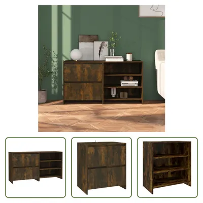Produktbild von The Living Store 2-tlg. Sideboard Räuchereiche Holzwerkstoff