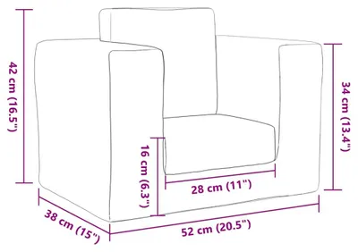 Imagen del producto de Sofá cama para niños, color gris antracita, con suave tejido de felpa