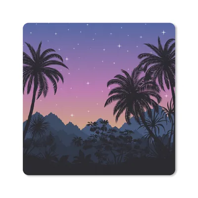Produktbild von MuchoWow® Mauspad Mousepad Sternenhimmel - Palme - Berg 20x20 cm - Mousepads - Maus Mat - Pad - Mausunterlage - Desk Mat - Bureauartikeln