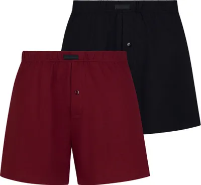 Produktbild von Bruno Banani Herren 2er Pack Boxershort Loose Fit Baumwolle Portweinrot Schwarz
