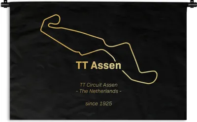 Produktbild von MuchoWow® Wandteppich Wandbehang TT Assen - Gold - Niederlande 90x60 cm Tapisserie Dekoration Wandtuch - Wandskulpturen - Bildteppich