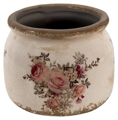 Productafbeelding van Clayre & Eef bloempot, diameter 10 cm, hoogte 9 cm, rozebeige keramiek, voor bloemen