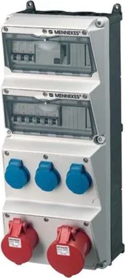 Obrázok produktu pre MENNEKES 940006, Typ F, 5P, Skrutky, Modrá, Šedá, Červená, Biela, Plast, IP44