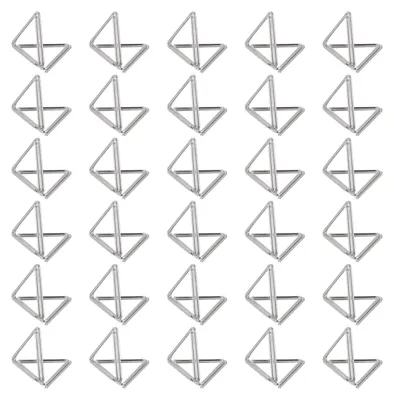 30er-Pack Tischkartenhalter, dreieckig, Kohlenstoffstahl, silber