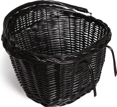 Produktbild von Plumbike Weidenkorb für Fahrrad - Vorne Rattan Korb 35x41x29 cm Schwarz