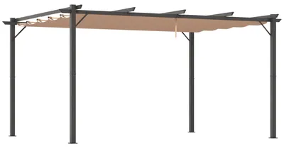 Produktbild von Outsunny Pergola Pavillon mit einstellbarem Stoffdach 3 x 4m Alu Überdachung