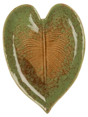 Image de Clayre & Eef Décoration Coupe Feuille 15x11x2 cm Vert Céramique
