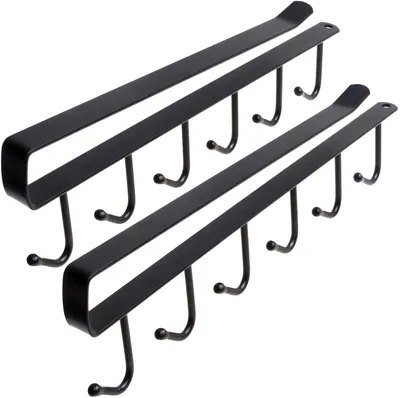 Produktbild von 2 Stück Tassenhalter, Schrankeinsatz Tassenhalter Haken ohne Bohren für 6 Tassen