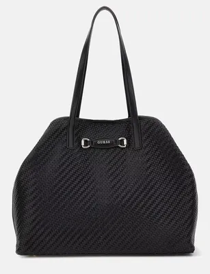 Produktbild von Guess Vikky II Woven Shopper Tasche in Schwarz für Damen – 40 x 31 x 18 CM / Black