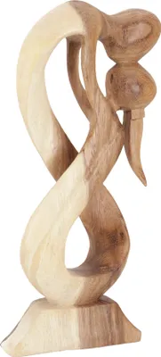 Produktbild von Holzfigur, Statue, Deko Objekt Feng Shui 20 cm - Elfenpaar / Hellbraun, Dekoobjekte