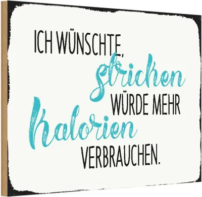 Produktbild von vianmo Holzschild 20x30 cm ich wünsche Stricken würde Spruch Zitat