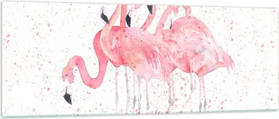 Produktbild von Bilder auf glas - Flamingo Vogel Wasser - 140x50cm - Glasbilder - Wandbilder - Kunstdruck - zum Aufhängen bereit - Wanddekoration aus Glas - Glas Bilder - Wandbild auf Glas - GAB140x50-3899