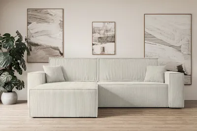 Produktbild von ALTDECOR Ecksofa mit Schlaffunktion und Bettkasten Corner Sofa Eckcouch Couch L-Form universal, links/rechts Schlafcouch Ausziehbar Wohnlandschaft Schlafsofa CELTIC-XL - 277x143x83cm Cremeweiß