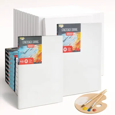 Productafbeelding van Joya Creative Schildersdoeken 40x50 cm – Set van 12 Canvasdoeken van 100% Katoen voor Acrylverf, Olieverf en Schildertechnieken