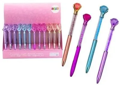 Image de Stylo à bille avec diamants 0,7mm bleu (48pcs)